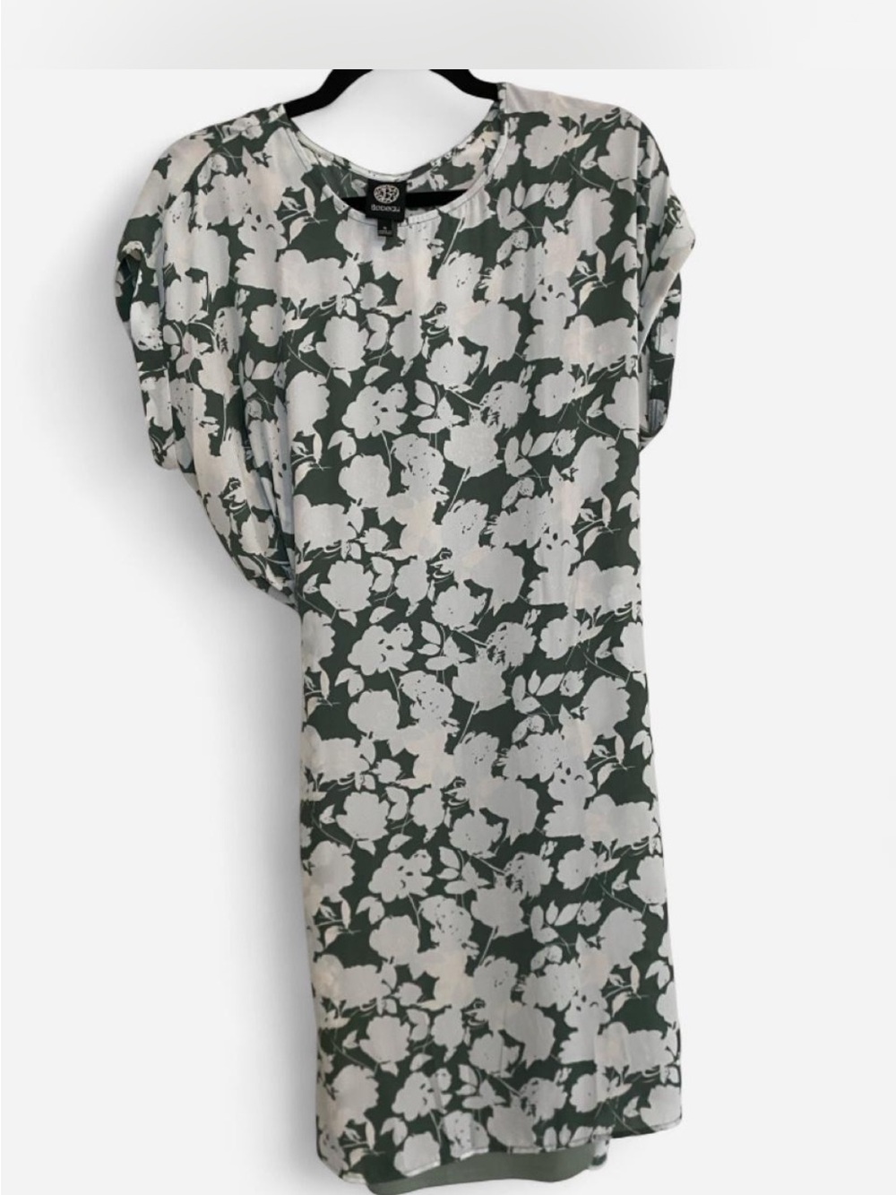 Bobeau Floral Dress - Green & White